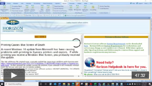 Screenshot of webinar presentation
